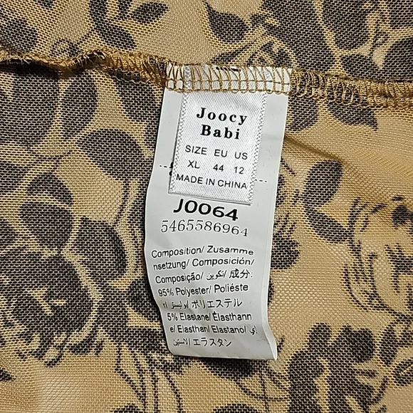 Floral Nude Illusion Top XL - Picture 5 of 8